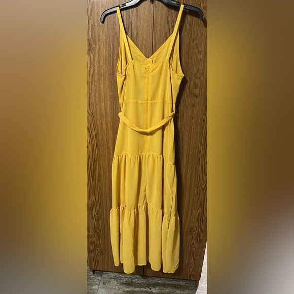 Mustard maxi dress lined women size L NWT - Picture 4 of 4